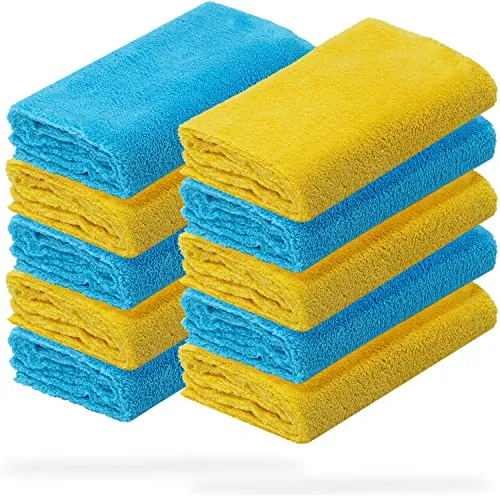 detailmate 10er Set Microfasertuch Ultra weich - Mikrofasertücher für die Autopflege von außen, extrem fusselfrei und mit 550 GSM für schonendes Arbeiten auf Lack, Innenraum und Felgen.