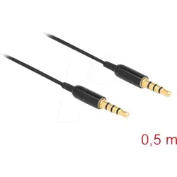 DELOCK 66075 - Kabel 3,5 mm 4 Pin Klinke St. > St., ultra slim, 0,5 m