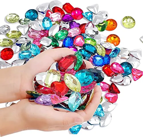 RICHNESS Pirate Treasure Jewels Jumbo Bling Diamonds Mehrfarbiger Schatz für Piratenparty, 80 Stück