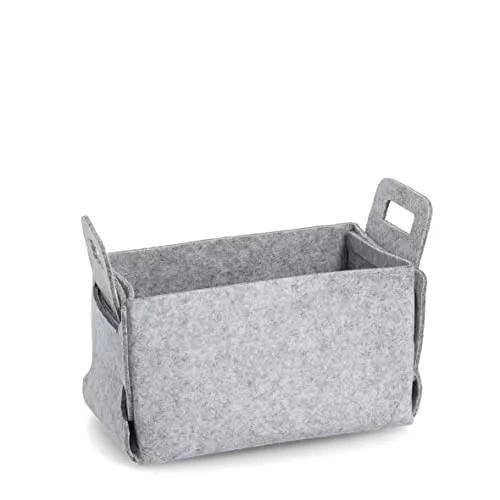 Zeller 14445 Aufbewahrungskorb, Filz, grau, ca. 29 x 15 x 17,5 cm