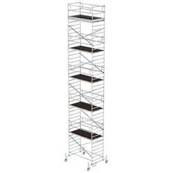 Rollgerüst Aluminium 1,35 x 2,45 x 11,45m mit Fahrbalken - Gerüste: Stabil und mobil – ideal für hohe Arbeiten mit Doppel-Plattform für mehr Sicherheit und Komfort.