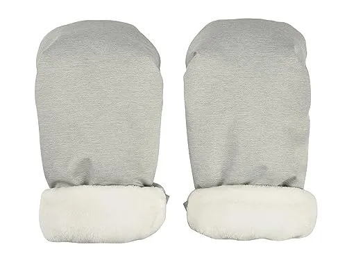 BÉABA, Fäustlinge/Handschuhe/Schutzhandschuhe für Kinderwagen, Regen-/Schneeschutz, Reißverschluss, Ultrawarm, Weich, Fleece gefüttert, Winddicht, Wasserdicht, Atmungsaktiv, Grau meliert