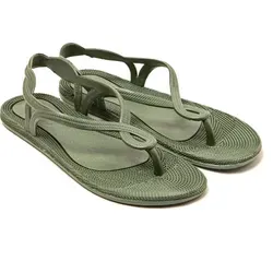 BRASILERAS Damen Zehensandalen - Militärgrün, rutschfeste Sohle für Komfort und Stil - Sandalen für Strand, Schwimmbad und Stadt mit rutschfester Sohle, ideal für aktive Tage und urbanen Stil. Genieße außergewöhnlichen Komfort und bleibe trendy!