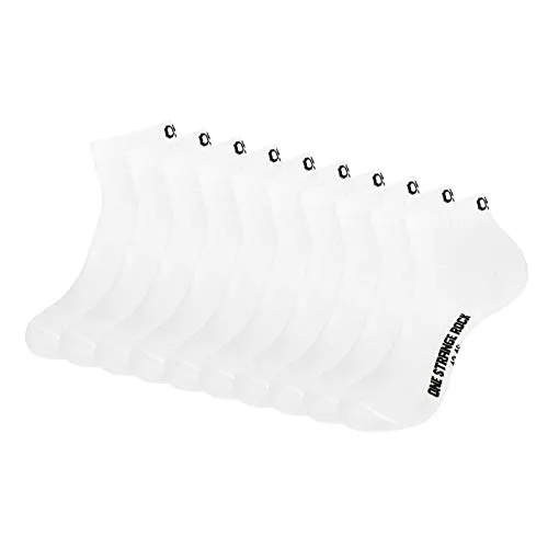 ONE STRANGE ROCK Quarter Socken Kurzsocken Herren Damen 5, 10, 15, 20, 30 Paar, Farbe:Weiß - 5er Pack, Größe:35-38, Artikel:-100 snowflake