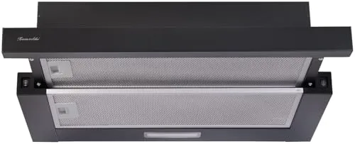 Rosenstein & Söhne Dunstabzugshaube Einbau: Flachschirm-Dunstabzugshaube, Umluft, 350m³/Std. Saugleistung, schwarz (Kohlefilter, Unterschrank, Dunstabzug)