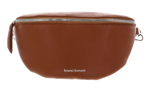 Bruno Banani Bauchtasche Amalfi - Gürteltasche mit breitem Gurt - Gürteltasche aus hochwertigem Lederimitat in cognac, ideal für stilvolle Auftritte. Mit abnehmbarem, verstellbarem Schulterriemen und praktischem Reißverschlussfach.