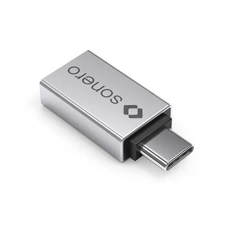USB-C auf USB Adapter (USB-C Stecker auf USB-A Buchse) - Alu/Silber