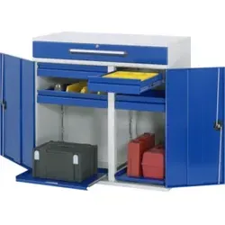 Beistellschrank-Stehpult Modell 32 in blau von RAU