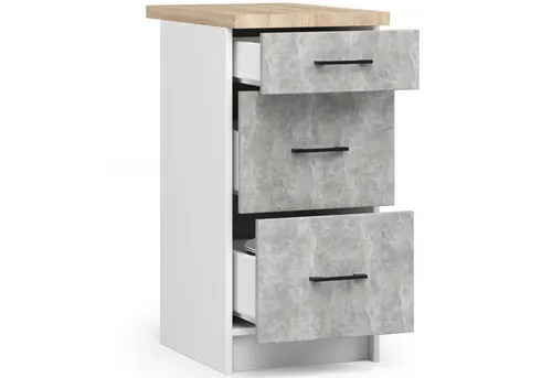 Raumhirsch Küchenunterschrank Weiß/Sonoma-Eiche-Optik 40x85 cm