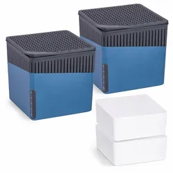 WENKO Luftentfeuchter Cube - Effizienter Luftentfeuchter für Räume bis 80 m³, mit 2 x 1000g Kapazität für optimale Feuchtigkeitsregulierung und angenehmes Raumklima.