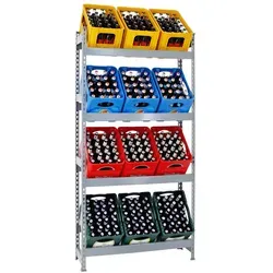 PROREGAL Getränkekistenregal High Big Camel | Grau | 12 Kisten | HxBxT 200x100x30cm | Kistenregal Getränkeregal Wasserkistenregal Bierkistenregal