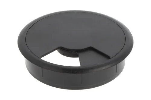 80mmø Kabeldurchführung Kabeldurchlass schwarz Kunststoff Kabeldose Schreibtisch