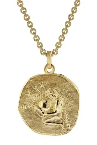 trendor Kette mit Anhänger Wassermann Ø 20 mm Gold auf Silber