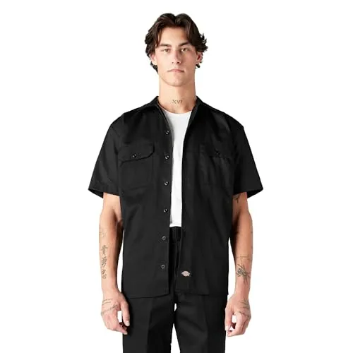 Dickies Herren-Arbeitshemd mit kurzen Armen, Schwarz, Klein von Dickies