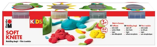 Marabu KiDS Spielknete-Set 4 x 140 g Basisfarben