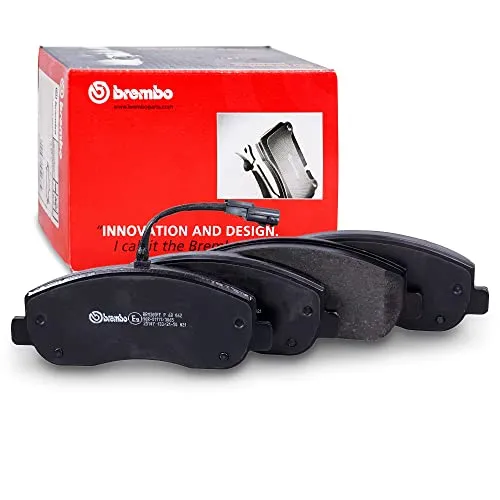 BREMBO Bremsbelagsatz P 68 062, Vorn - Bremsbelagsatz für vorne, ECE R90 geprüft, mit Verschleißkontakt für optimale Sicherheit und Leistung.