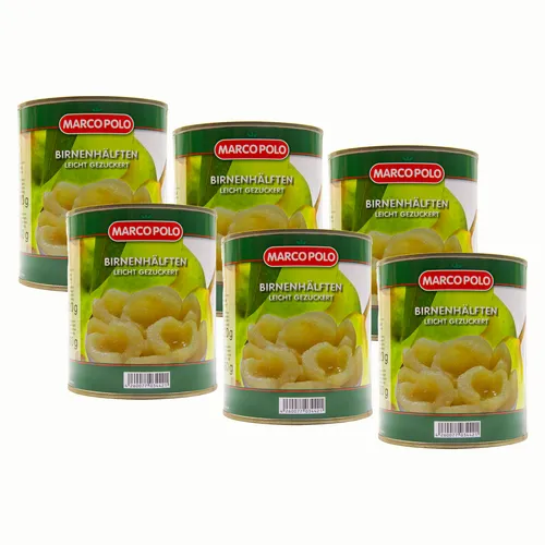 Food-United Birnenhälften halbe Frucht 6 Dosen Füllm 820g ATG 460g