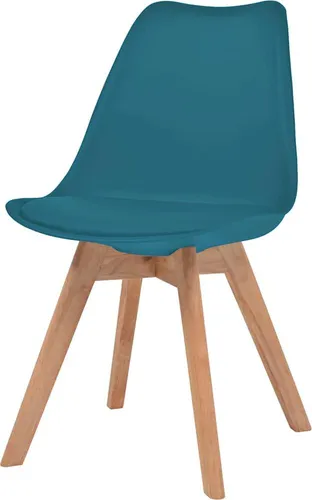 vidaXL Esszimmerstühle 4 Stk. Türkis Kunststoff - Ergonomisch und Modern - Esszimmerstühle aus robustem Kunststoff und Massivholz, ergonomisch gestaltet für hohen Sitzkomfort. Ideal für Küche oder Esszimmer, einfache Montage, Lieferung umfasst 4 Stühle.