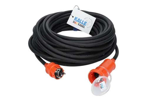 KALLE DAS KABEL Kalle Verlängerungskabel Schuko Colour 1,5mm² orange IP44 40 Meter Verlängerungskabel, Schuko 230V (4000 cm)