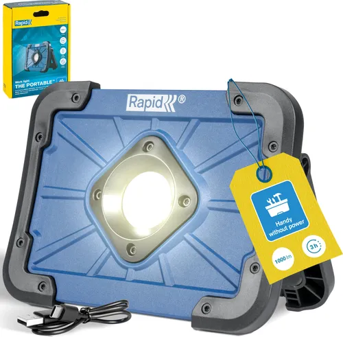Rapid Arbeitsleuchte The Portable (1000 lm) - Hochleistungs-Arbeitsleuchte mit 1000 Lumen, ideal für den professionellen Einsatz. Robust und tragbar für optimale Beleuchtung überall.