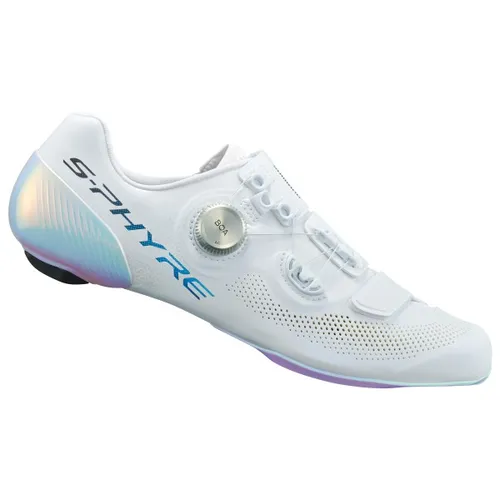 Shimano RC903PWR white (W01) 38 - Hochleistungs Rennradschuh - Rennradschuhe für Herren & Unisex mit atmungsaktivem, dehnungsresistentem Obermaterial und BOA Li2 Drehverschluss für optimale Kraftübertragung und Passform. Ideal für ambitionierte Radsportler!