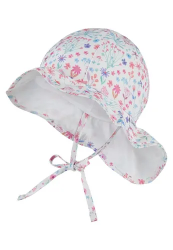 Sterntaler® Sonnenhut 50+ Sonnenhut florales Muster (1-St) Sonnenhut mit floralem Muster, Gummi, Bindeband & Nackenschutz