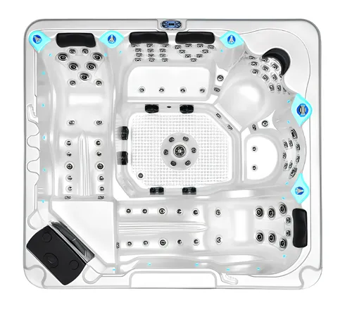 Whirlpool Outdoor-Spa Hydromassagewanne Relaxpool 250x230cm - Genießen Sie entspannende Stunden im großzügigen Außenwhirlpool mit LED-Beleuchtung und hochwertigem Acryl. Ideal für gesellige Abende oder erholsame Momente im Freien.