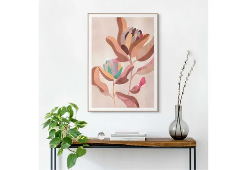 Reinders! Bild mit Rahmen Earth Flowers - Elegantes Wanddeko - Bilder - Rechteckiges Wandbild aus Holzwerkstoff in Braun, ideal für stilvolle Akzente in Ihrem Zuhause.