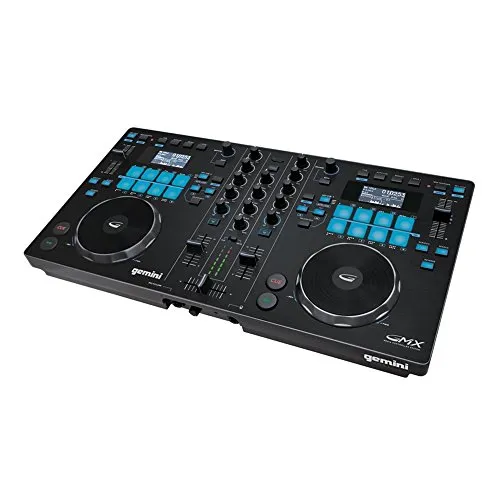 Gemini GMX - USB Midi Standalone DJ Controller, 2-Deck mit 24Bit Audio-Interface und berührungsempfindlichen Jogwheels für kreative Mixing-Styles