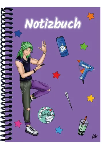 A 5 Notizbuch Manga Quinn, lila, blanko | E&Z Verlag GmbH | Deutsch | 2023