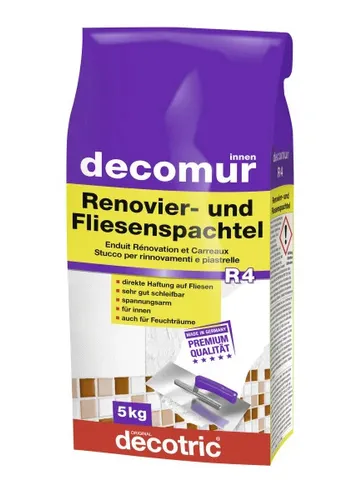 Decotric Decomur Renovier- und Fliesenspachtel R4 5 kg  Flächenspachtel