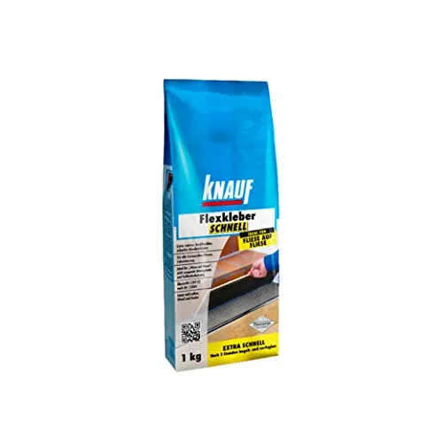 Knauf Flexkleber Schnell 1 kg - Hochleistungs-Kleber für Fliesen - Knauf Flexkleber Schnell 1 kg, ideal für schnelle Verlegung von Fliesen. Hohe Flexibilität und einfache Verarbeitung für optimale Ergebnisse.