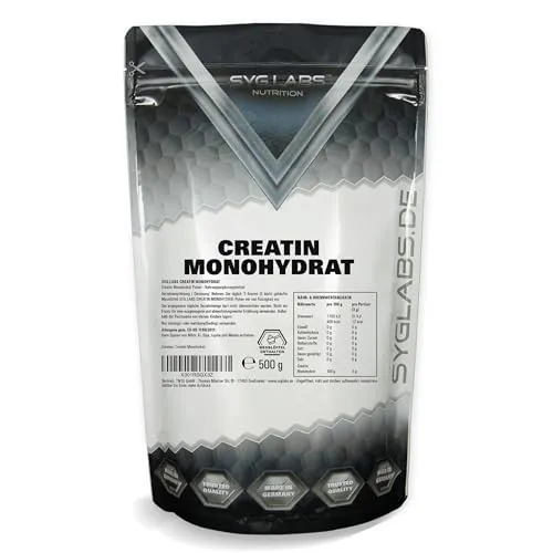 Creatin Monohydrat Pulver - 500g - mikronisierte Qualität (200 Mesh) - reines Creatine Monohydrat - vegan - ohne Zusätze - Kreatin - laborgeprüft