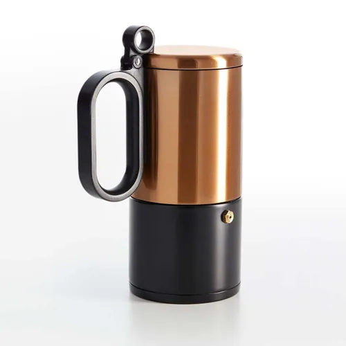 BRA Kaffe | Kaffeemaschine aus Edelstahl für 10 Tassen, Schwarz und Kupfer, für