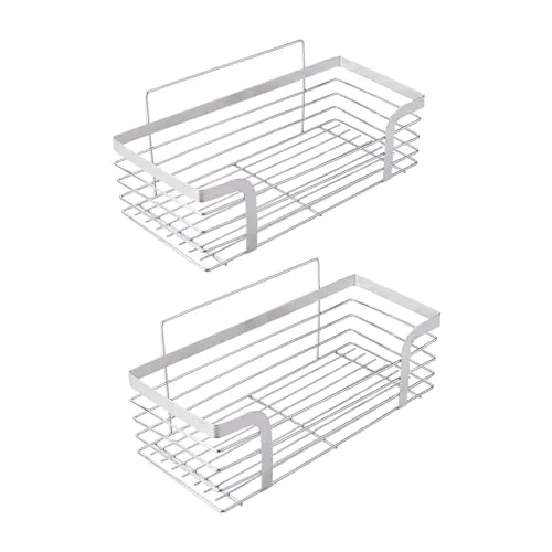 Ibergrif M34036A Duschablage ohne Bohren, 2 Stück Rostfreie Badezimmer Organizer, Badregal Edelstahl, Bad Eckregal, Badezimmermöbel, 2 Stück, Silber