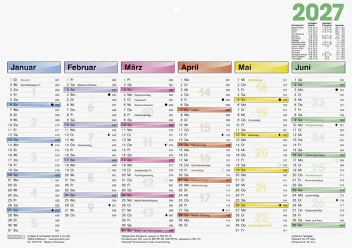 BRUNNEN Tafelkalender A4 1S/6Monate