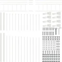 vidaXL Gartenzaun Weiß 170 x 200 cm - Gartenzäune – Moderner, pulverbeschichteter Stahl für extreme Langlebigkeit und Wetterschutz. Ideal für Gärten und Terrassen, fügt sich nahtlos in jede Außenlandschaft ein.
