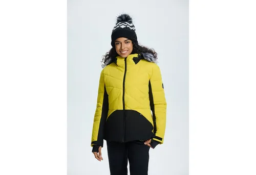 ICEPEAK EVELETH Damen Skijacke - Gelb 430 (38) - Funktionsjacke mit wasserdichtem Material und modischem Design, ideal für aktive Wintertage im Schnee.