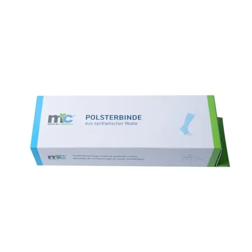 Medicalcorner24 Polsterbinde, synthetische Watte, 3 m x 8 cm, 5 Rollen – Verbandmaterial für Erste Hilfe