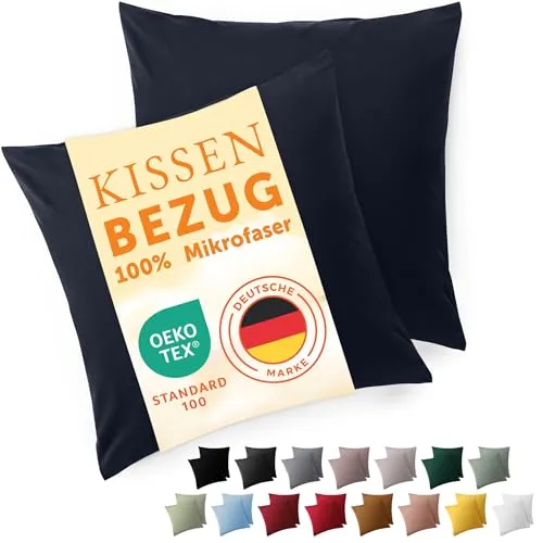 Blumtal Kissenbezug 80 x 80, 2 Stück in blau von Blumtal