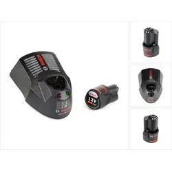 Bosch Starter-Set 12 V mit Akku und Ladegerät - Zubehör für Elektrowerkzeug, enthält leistungsstarken 3,0 Ah Akku und schnelles GAL 1230 CV Ladegerät für effizientes Arbeiten.