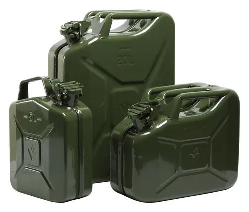 Valpro Kraftstoffkanister 10l Stahl Oliv - F1200 - Robuster 10l Stahl-Kraftstoffkanister in Oliv, ideal für den sicheren Transport von Treibstoffen und langlebig im Einsatz.