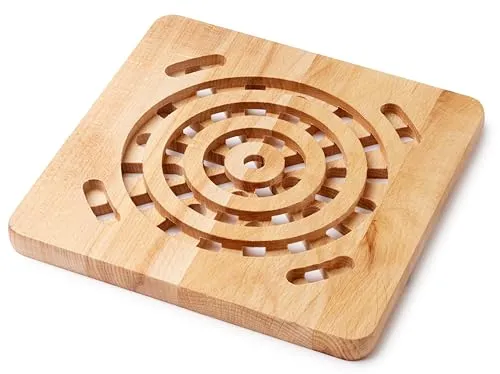 EVERYJOY Quadratisch Topfuntersetzer aus Holz Schutzunterlage Hitzebeständig (Braun, 19,5 cm)