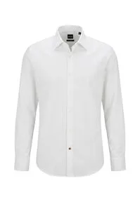 BOSS Herren Hemd H_JOE 43 - Elegantes Herrenhemd von BOSS mit zeitlosem Kent-Kragen und Regular Fit. Die schräge Manschette und das pflegeleichte Easy-Iron-Finish sorgen für einen stilvollen Auftritt im Alltag.