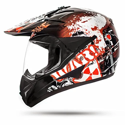 Produktbild ATO-Moto GS War Black Crosshelm mit Visier für Quad ATV Enduro Motorradhelm ECE 2205 Größe: L 59-60cm