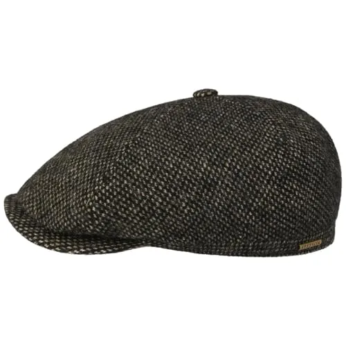 Stetson Flat Cap Brooklin Wool Melange Beige-Schwarz 59/L - Elegante Flat Cap in Größe 59/L, aus hochwertiger Wolle, ideal für stilvolle Outfits und perfekten Tragekomfort.