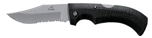 Gerber Taschenklappmesser mit Teilwellenschliff und Holster, Klingenlänge: 9,5 cm, Gator Folder Clip Point, Schwarz, 31-003614