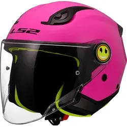 LS2 Jet-Motorradhelm FUNNY II SOLID Gloss Pink für Kinder in pink von LS2