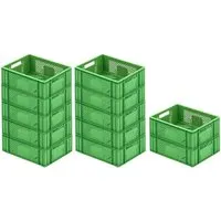 PROREGAL® Stapelbox SparSet 12x Eurobehälter - Stapelboxen für Gewerbe & Heim, ideal für Lebensmitteltransport. Temperaturbeständig und unempfindlich, mit 13L Volumen und stabiler Bauweise für bis zu 25kg.