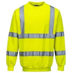 PORTWEST Warnschutz-Pullover B303, Gelb, Größe 5XL - Arbeits- & Schutzkleidung mit CE-Zertifizierung, bietet außergewöhnlichen Komfort und hohe Sichtbarkeit durch reflektierendes Band – ideal für wechselhaftes Wetter.